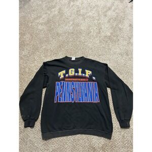 Vintage Sun Sportswear Pennsylvania Crewneck Mens XL Black Pullover Funny